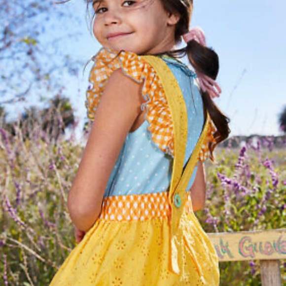 Matilda Jane yellow Pinafore dress sz 2 - Picture 4 of 4